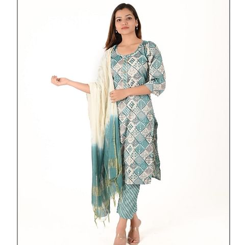 WMN FASHION KURTI-KST031,SBLUE