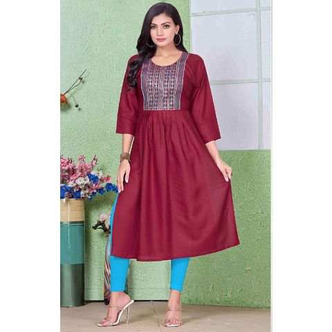 WMNFASHIONKURTI-KRT080,MAROON