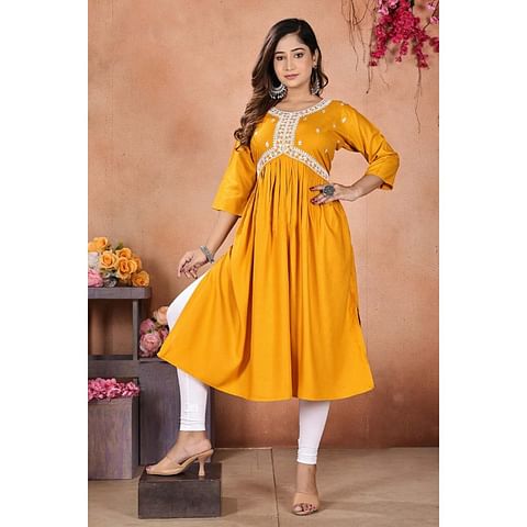 WMNFASHIONKURTI-KRT081,YELLOW