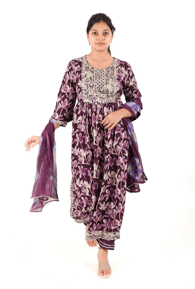 WMN FASHION KURTI-KST034, PURPLE