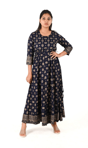 WMN FASHION KURTI-KRT089, NAVY