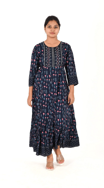 WMN FASHION KURTI-KRT089, BLACK