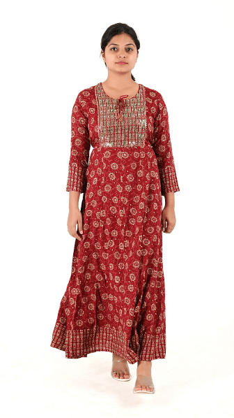 WMN FASHION KURTI-KRT090, MAROON