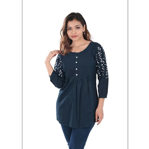 WMN FASHION KURTI-KRT095, NAVY