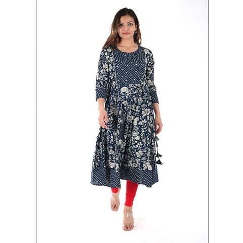 WMN FASHION KURTI-KRT101, NAVY