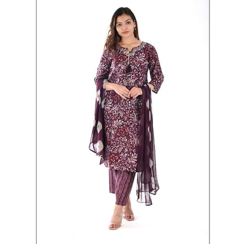 WMN FASHION KURTI-KST041, PURPLE
