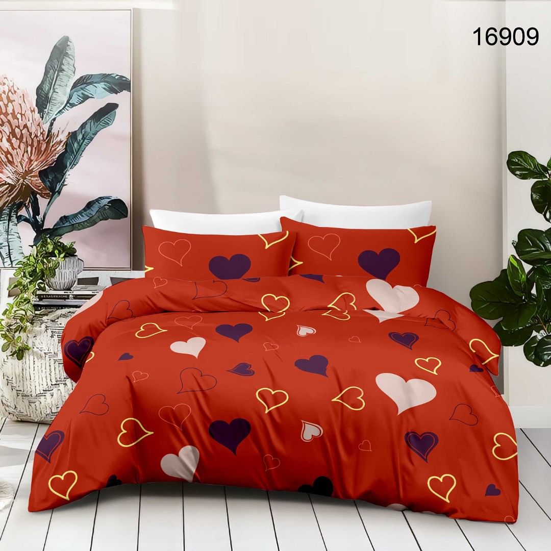 KING  BEDSHEET MARYGOLD 16909,RED