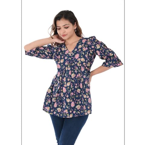 WMN FASHION KURTI-KRT102, NAVY