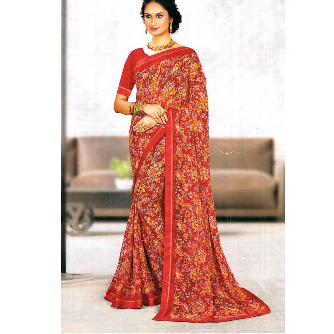 ANCHAL SAREE-RS-ETH001, RED