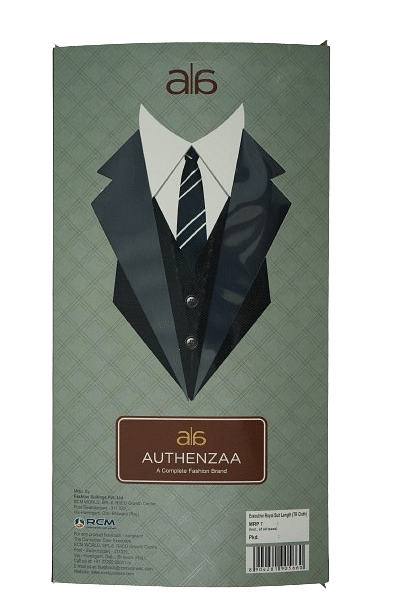 Authenzaa Men Royal Suit Length Fabric-EXE001,Navy