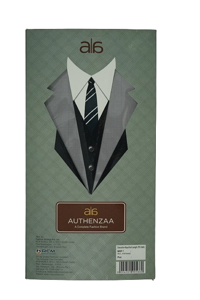 Authenzaa Men Royal Suit Length Fabric-EXE001,Grey