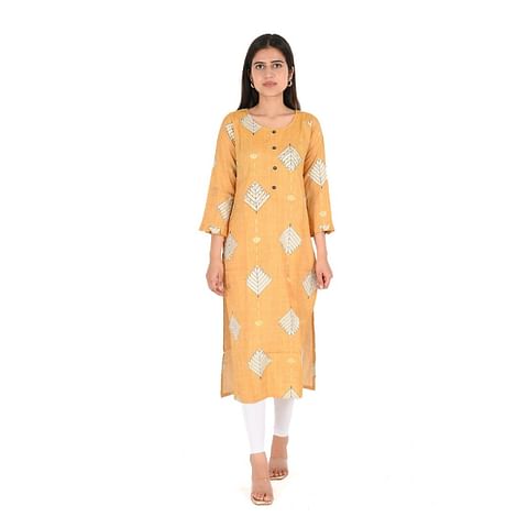 WMN FASHION KURTI-KRT104, GOLDEN