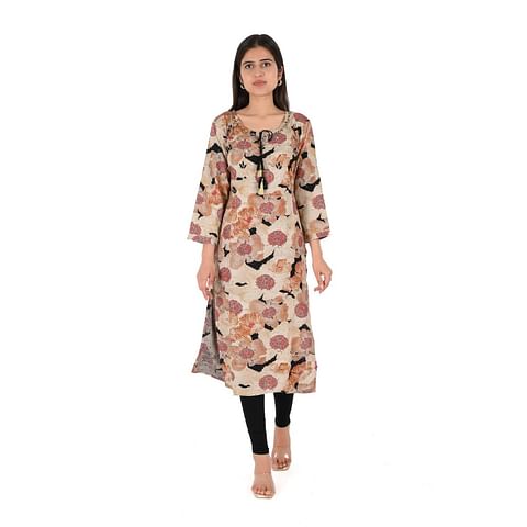 WMN FASHION KURTI-KRT105, BEIGE