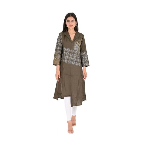 WMN FASHION KURTI-KRT106, Dark Gray