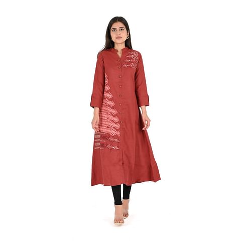 WMN FASHION KURTI-KRT106, MAHROON