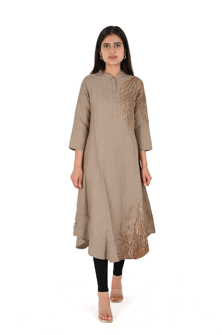 WMN FASHION KURTI-KRT106, BEIGE