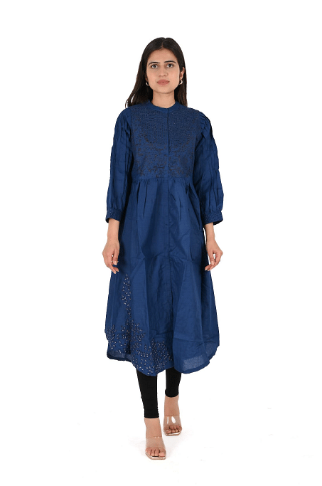 WMN FASHION KURTI-KRT107, NAVY