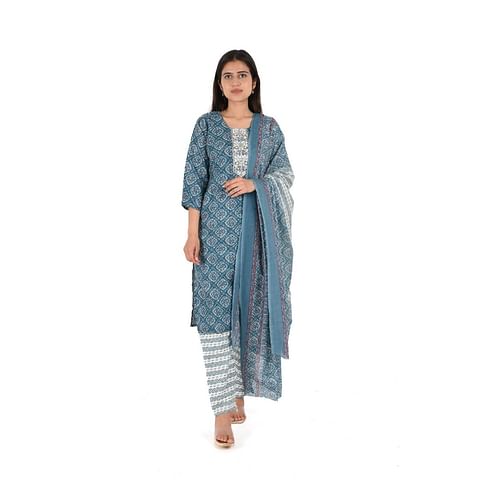 WMN FASHION KURTI-KST045, INDIGO, M