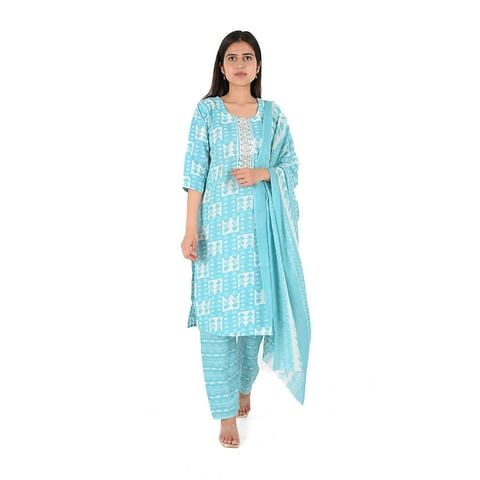 WMN FASHION KURTI-KST045, S BLUE