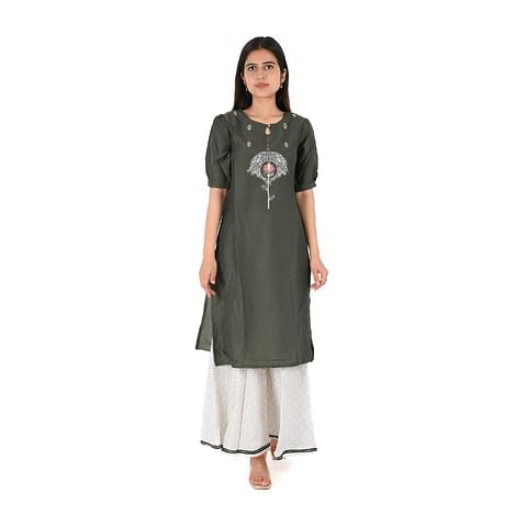 WMN FASHION KURTI-KST048, MEHANDI