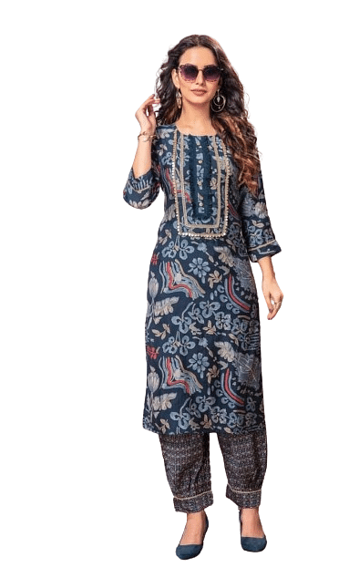 WMN FASHION KURTI-KST049, NAVY