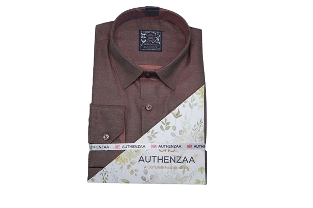 Authenzaa New Choice Formal Shirt WF001,Brown