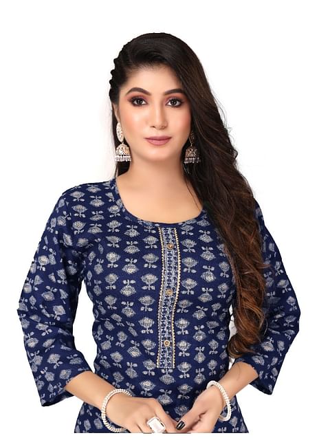 WMN FASHION KURTI-KST051, NAVY