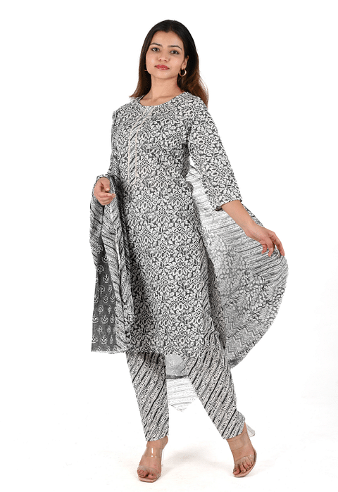Authenzaa Women Fashion Kurti SFKST054 GREY