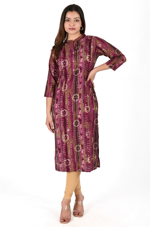 Authenzaa Women Fashion Kurti SFKRT109 PURPLE