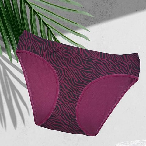 Wmn Panty-KS067-MD Waist P, MAROON
