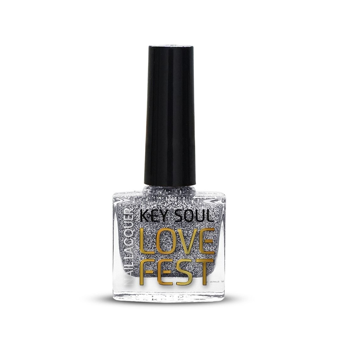 Key Soul Glitter Nail Paint (8 ml) - KS G52 Silver Glitter