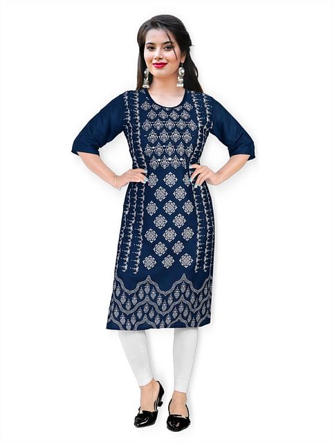 Authenzaa Women Fashion Kurti SFKRT113 N BLUE 