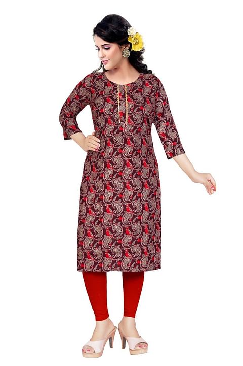 Authenzaa Women Fashion Kurti SFKRT112 Mehroon
