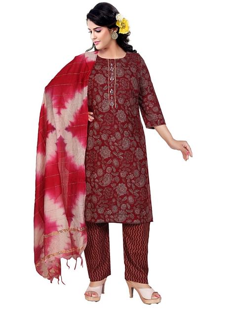 Authenzaa Women Fashion Kurti SFKST058 Maroon
