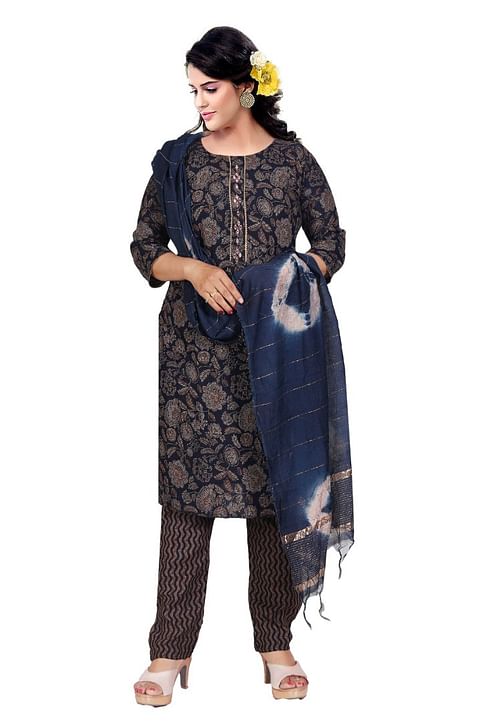 Authenzaa Women Fashion Kurti SFKST058 Navy