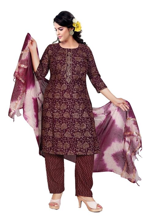 Authenzaa Women Fashion Kurti SFKST059 Wine 