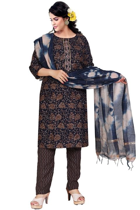 Authenzaa Women Fashion Kurti SFKST059 Navy