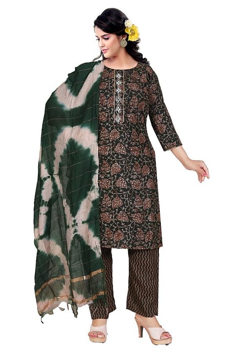 Authenzaa Women Fashion Kurti SFKST059 Mehndi