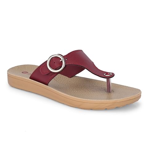 Pair-it Women PU Slipper Ladies Slipper-MS-011 Maroon
