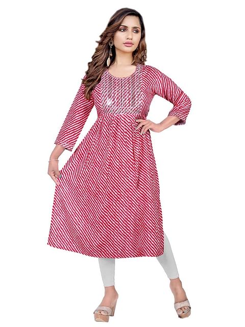 Authenzaa Women Fashion Kurti SFKRT117 Pink