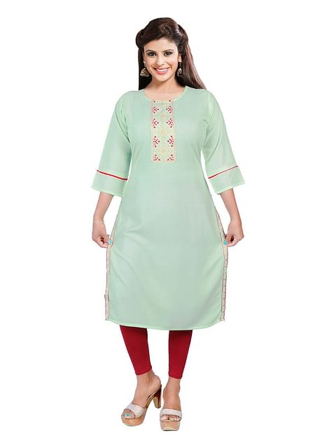 Authenzaa Women Fashion Kurti SFKRT117 Pista