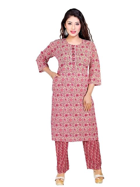 Authenzaa Women Fashion Kurti SFKST061 Coral