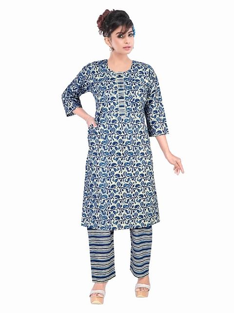 Authenzaa Women Fashion Kurti SFKST061 Blue