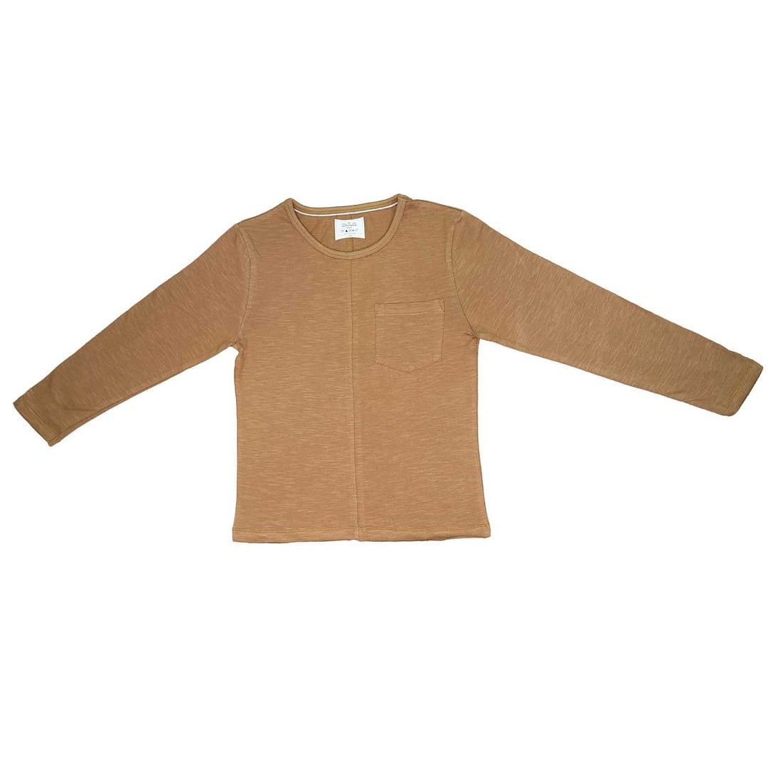 Authenzaa Boy Full Sleeve Round Neck T-Shirt-FSRN01, Brown