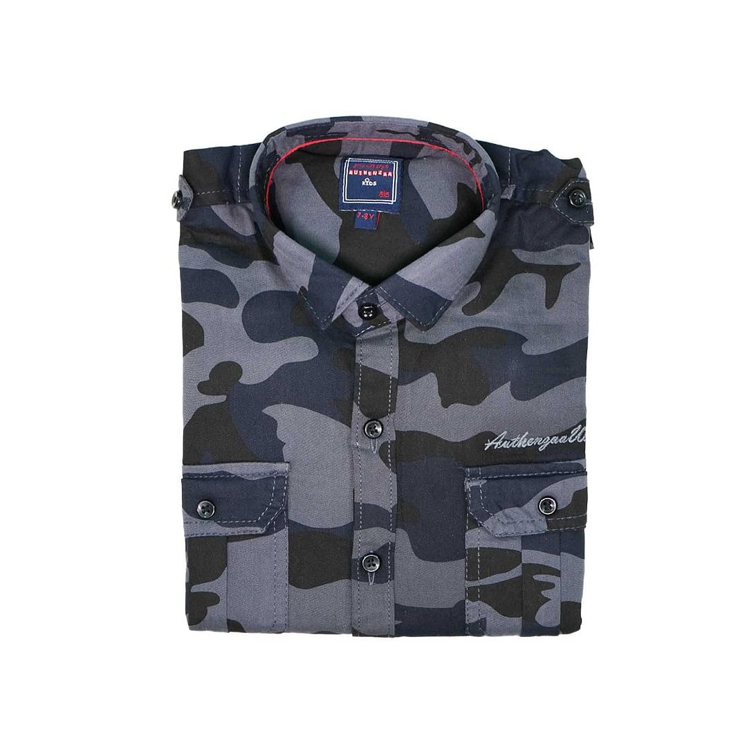 Authenzaa Full Sleeve Boy Shirt-SR0018, Blue 
