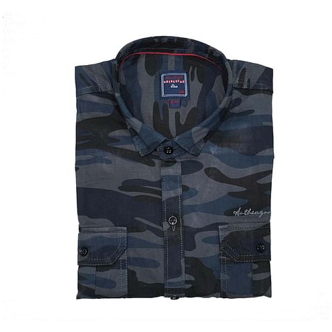 Authenzaa Full Sleeve Boy Shirt-SR0019, Blue