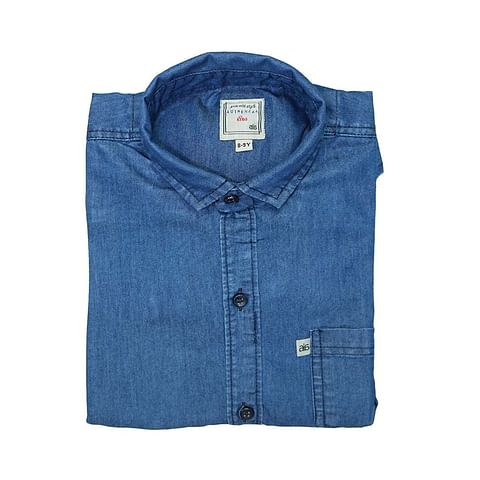 AU FS BOY IND SHIRT-SR0017, BLUE