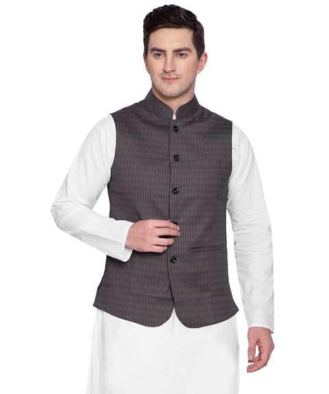 Authenzaa Men Waist Coat, WFOC001, Light Brown