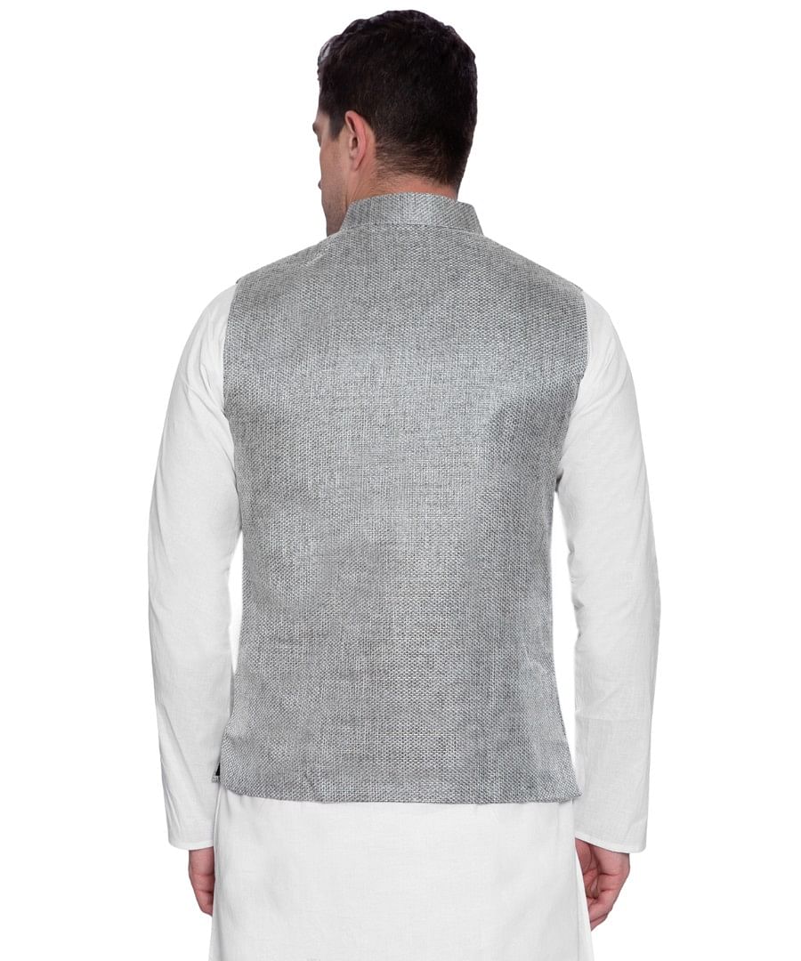 Authenzaa Men Waist Coat, WFOC001, Grey