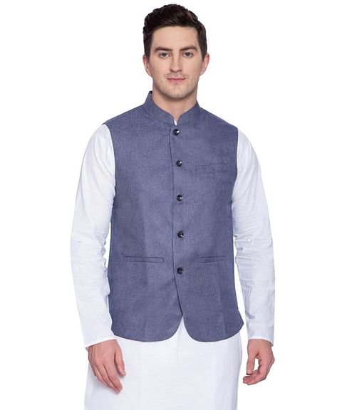 Authenzaa Men Waist Coat, WFOC001, Light Purple
